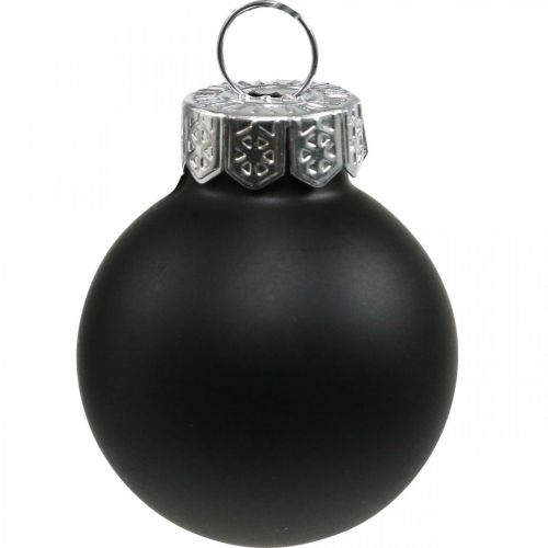 Product Mini Christmas balls glass black glossy/matte Ø2.5cm 22 pcs