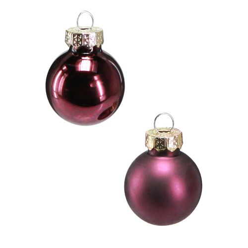 Mini Christmas Balls Glass Ø2.5cm Mauve 22 pcs