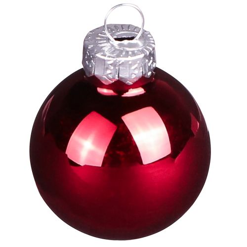 Product Mini Christmas balls red glass matt gloss Ø3cm 22 pcs