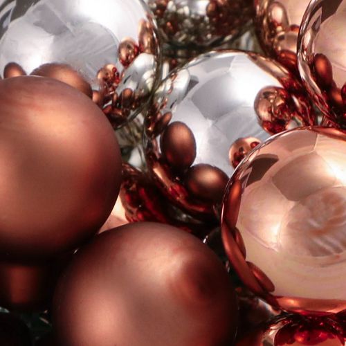 Product Mini Christmas balls silver apricot wire Ø25mm 140 pcs