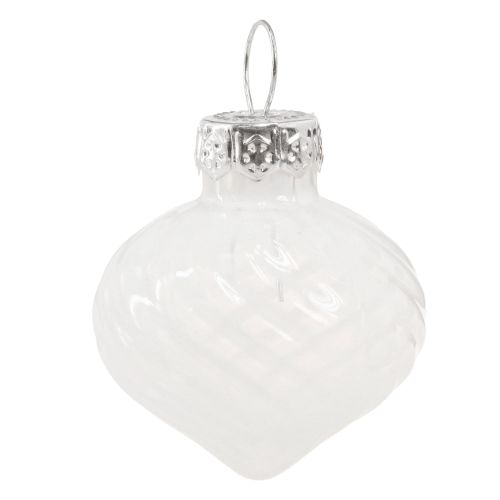 Product Mini Christmas Balls White Baubles Glass 3cm 9 pcs