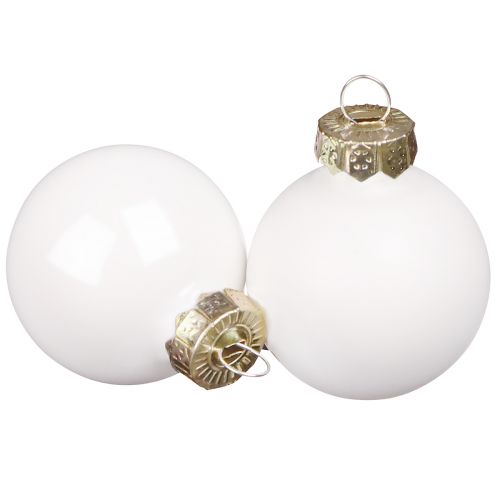 Floristik24 Mini Christmas balls white glass enamel Ø3cm 22 pcs