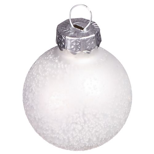 Floristik24 Mini Christmas balls in white winter decoration Ø3cm 22 pcs