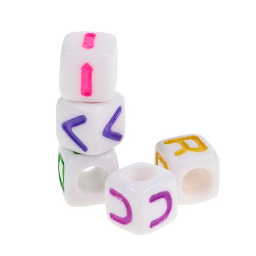 Product Mini cubes with letters 7mm colored 90g