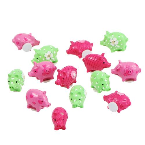 Floristik24 Mini lucky pigs colored 2.5cm 45pcs