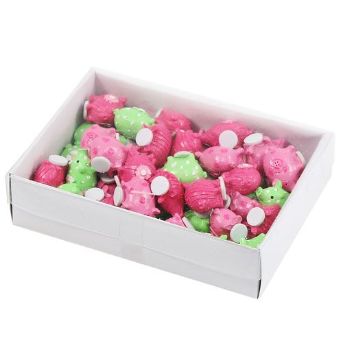 Floristik24 Mini lucky pigs colored 2.5cm 45pcs