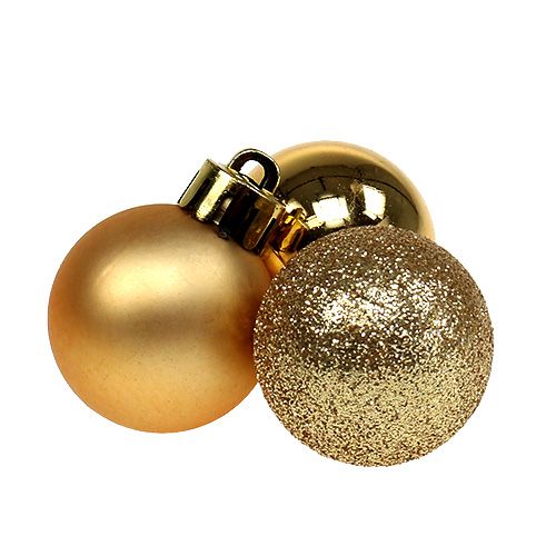 Floristik24 Mini Christmas balls gold Ø3cm 14pcs