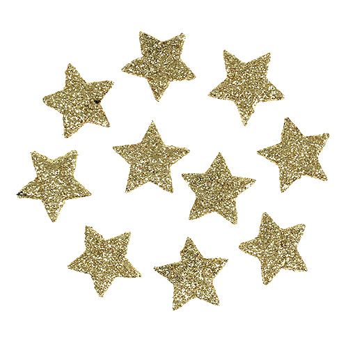 Mini glitter star gold 2.5cm 96 pcs