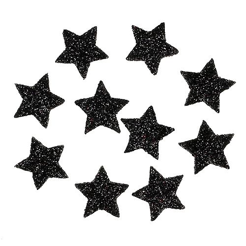 Product Mini glitter star black 2.5 cm 96 pieces