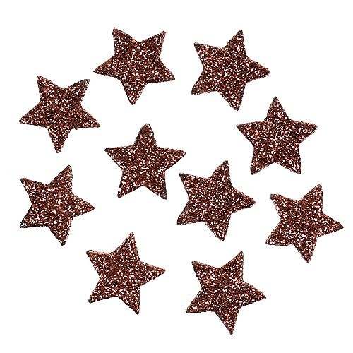 Floristik24 Mini glitter star for sprinkling brown 2.5cm 48 pcs