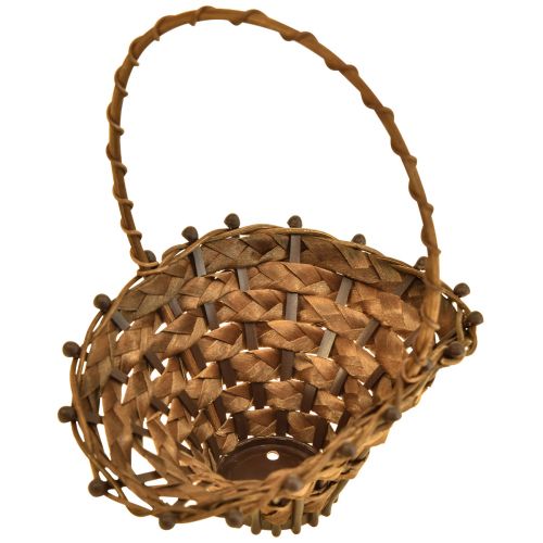 Product Mini basket handle wicker basket handle basket brown 15×11cm 3pcs
