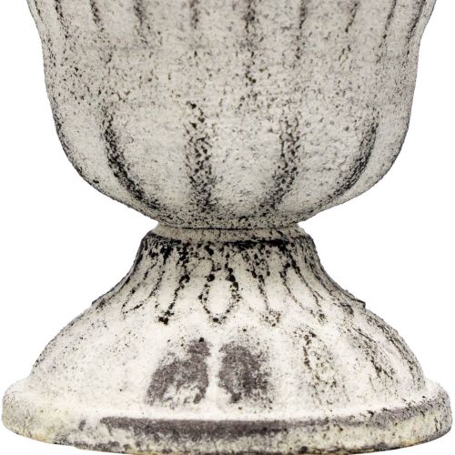 Floristik24 Mini goblet vase metal chalice white grey antique Ø8cm H8cm