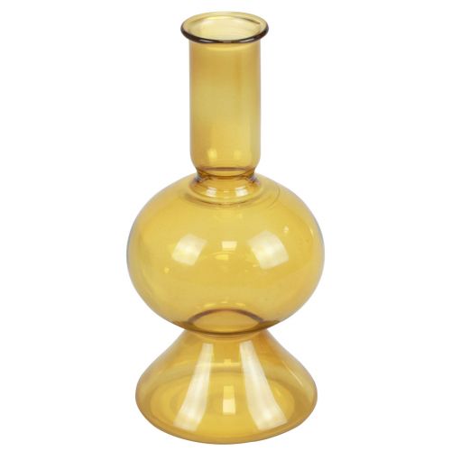 Mini vase yellow glass vase flower vase glass Ø8cm H16.5cm