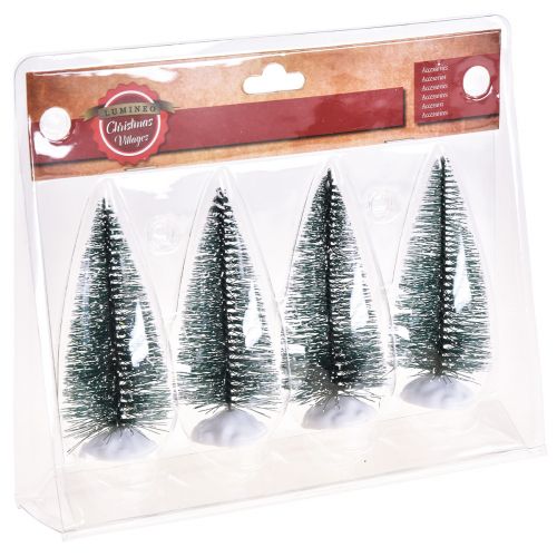 Product Mini Christmas Tree Decoration Snow-Covered Fir Tree 10cm 4 Pcs