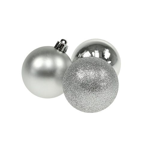 Floristik24 Mini Christmas ball silver Ø3cm 14 pcs