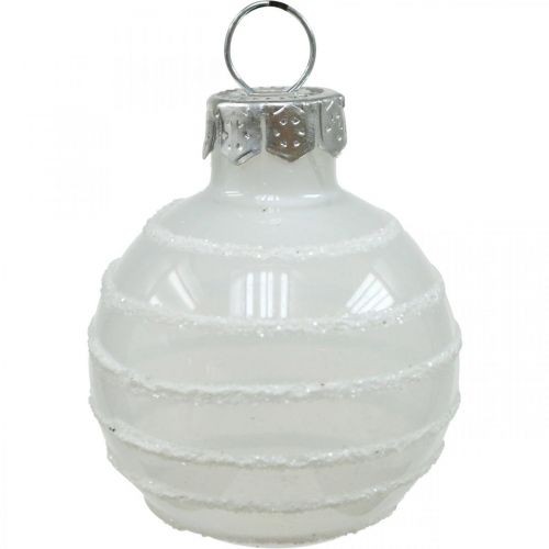 Product Mini Christmas balls cream, pink, white real glass Ø3cm 9pcs