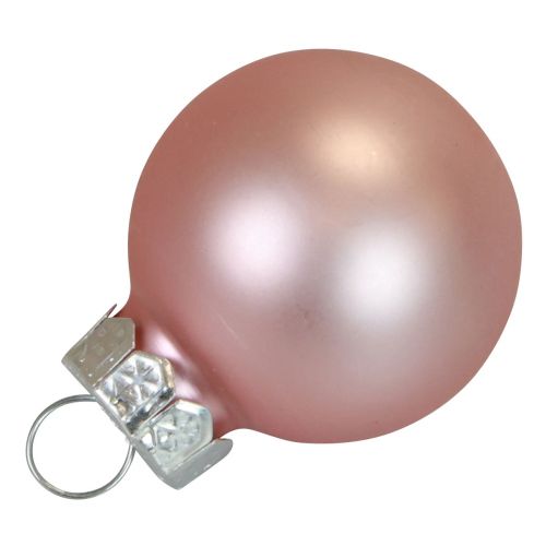 Product Mini Christmas balls glass pink matte/glossy Ø2.5cm 22 pcs