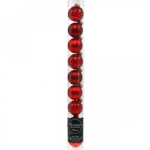 Product Mini Christmas Balls Red Mix Real Glass Ø3cm 9 pcs