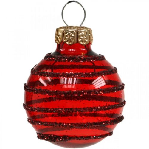 Product Mini Christmas Balls Red Mix Real Glass Ø3cm 9 pcs