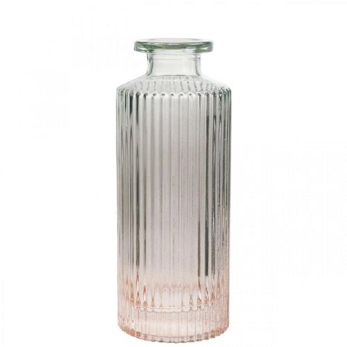Mini vase glass decorative bottle clear brown retro Ø5cm H13.5cm