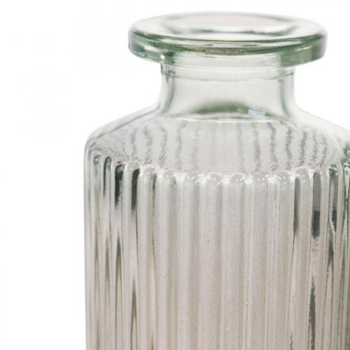Floristik24 Mini vase glass decorative bottle clear brown retro Ø5cm H13.5cm