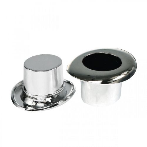 Mini-cylinder, scattered decoration New Year&#39;s Eve, table decoration for New Year silver H2.5cm L5cm 9pcs