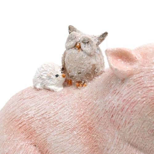 Product Decorative figure set piggy with animal friends 9.3cm × 7.5 / 8.5cm 2pcs