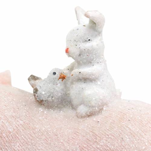 Product Decorative figure set piggy with animal friends 9.3cm × 7.5 / 8.5cm 2pcs