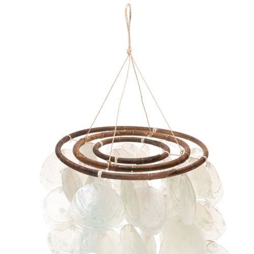 Wind chime Capiz shell mobile, round, 70 cm long, for balcony or garden | Floristik24.ie