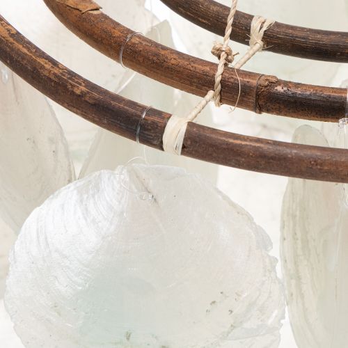 Wind chime Capiz shell mobile, round, 70 cm long, for balcony or garden | Floristik24.ie