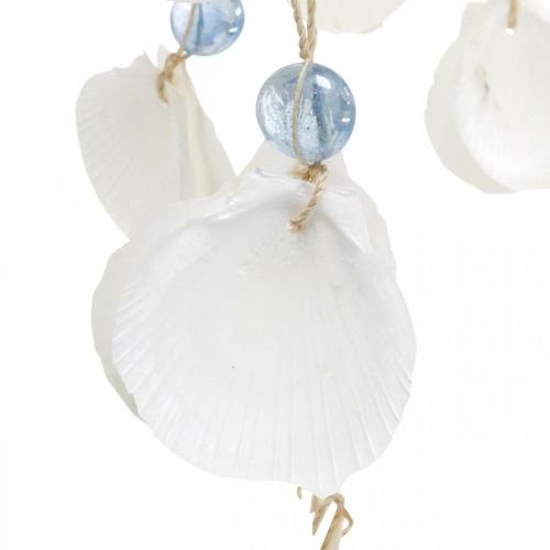 Floristik24 Mobile seashells wind chimes maritime decoration for hanging white, blue 46cm