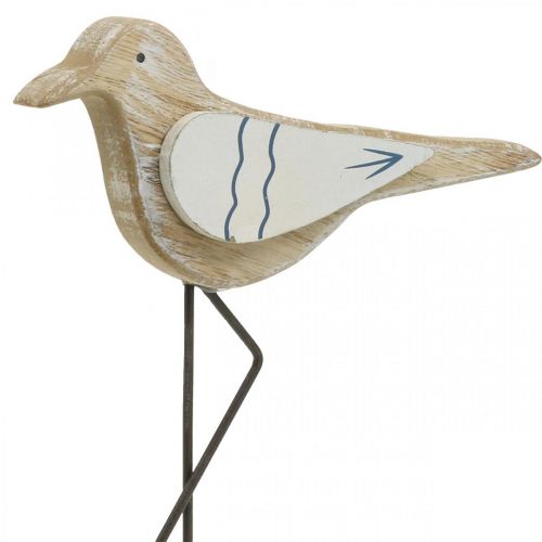 Floristik24 Wooden seagull, maritime decoration, coastal bird Shabby Chic, blue and white H25cm