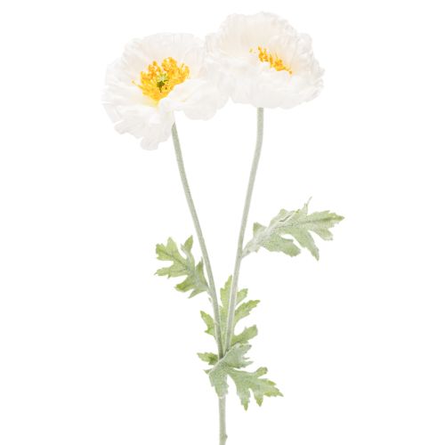 Artificial poppy, white, long
