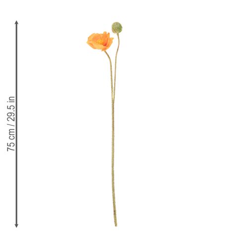 Product Artificial flower set, realistic poppy bouquet, decor for home or office, 75cm, 3 pieces