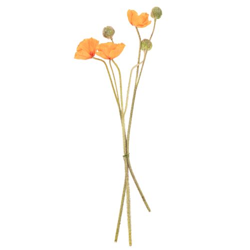 Product Artificial flower set, realistic poppy bouquet, decor for home or office, 75cm, 3 pieces