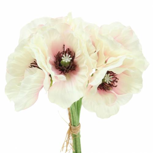 Poppy white, pink 29cm 6pcs