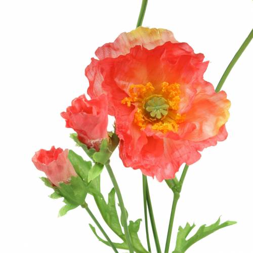 Floristik24 Artificial poppy pink, yellow poppy silk flower 67cm