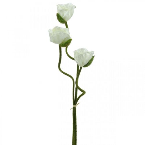 Floristik24 Artificial Flower Artificial Poppy Corn Rose White L55/60/70cm Set of 3