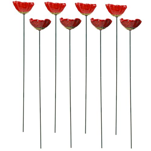 Floristik24 Poppy Ceramic Decoration Flower Plug Poppy Red 5cm 8 Pcs