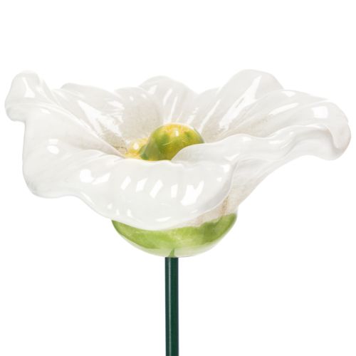 Product Ceramic poppy sculptures, blossoms in an artistic design for the garden, 52cm, 2 pieces