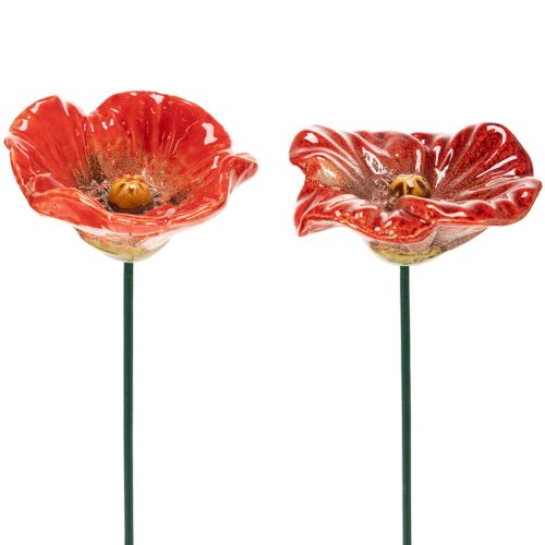 Poppy garden decoration stakes, perfect decorative element for your garden, 42cm, 4 pieces