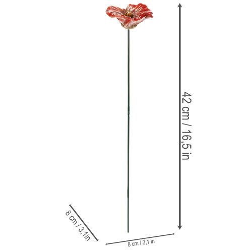 Product Poppy garden decoration stakes, perfect decorative element for your garden, 42cm, 4 pieces