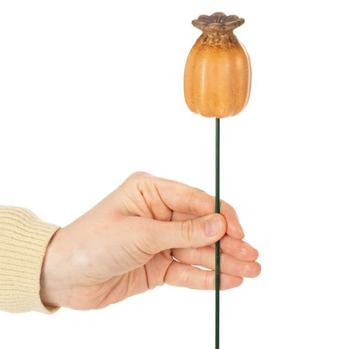 Product Garden stake poppy seed pod - decorative highlight for garden decoration and DIY projects - 41cm, 4 pieces