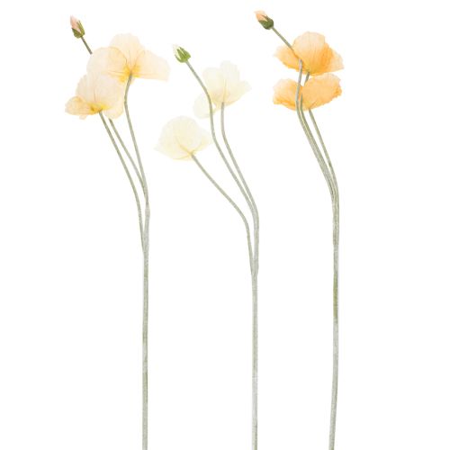Product Artificial poppy flower for wedding decoration and design, 95cm, 3 pieces