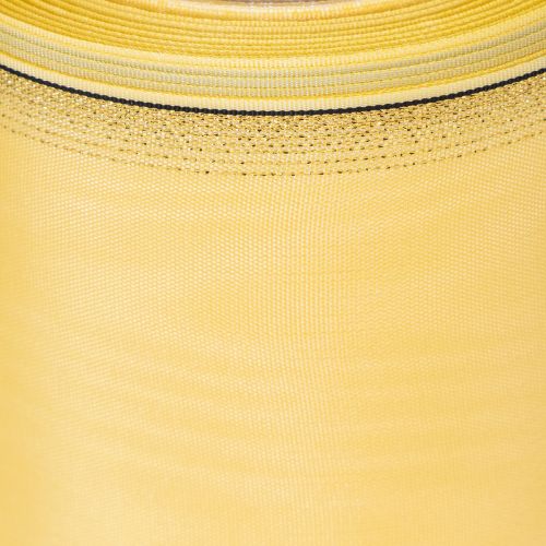 Product Moiré wreath ribbon, yellow with gold trim, 125mm x 25m - High-quality mourning ribbon, decorative ribbon, bow ribbon