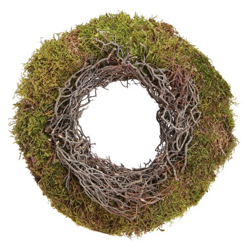 Product Moss wreath decorative wreath moss green with mouseweed natural Ø30cm