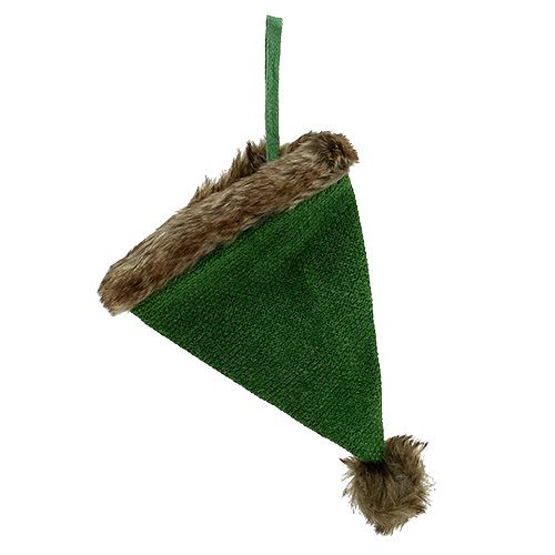 Hat with fur trim to hang 28cm green