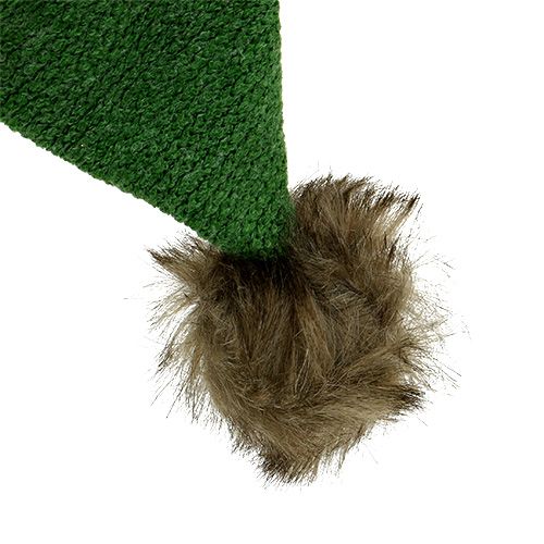 Product Hat with fur trim to hang 28cm green