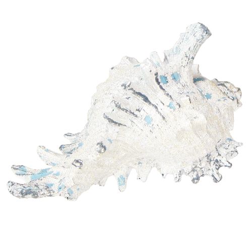 Shell Decoration Sea Snail Artificial Blue-White 11.5/13cm 2 Pcs