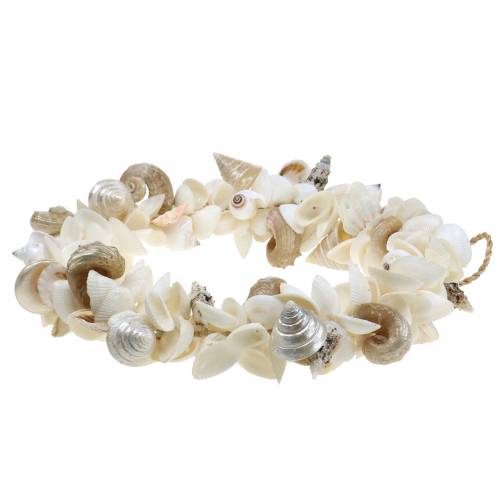 Floristik24 Shell wreath natural white Ø40cm